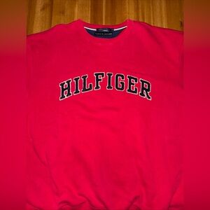 Tommy Hilfiger Vintage 90's Letterman Men's Sweatshirt Red White Blue Crew Neck
